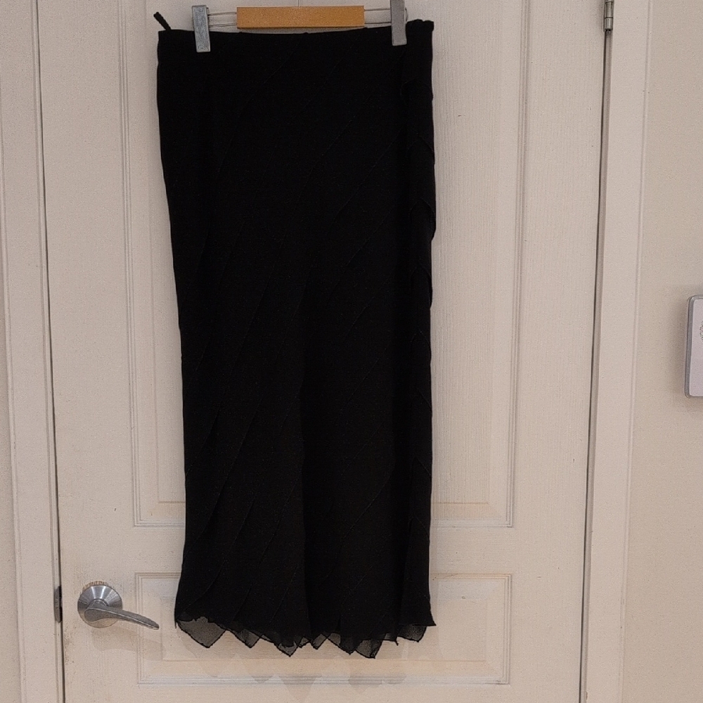 Marks & Spencer Black Midi Skirt with Subtle Texture